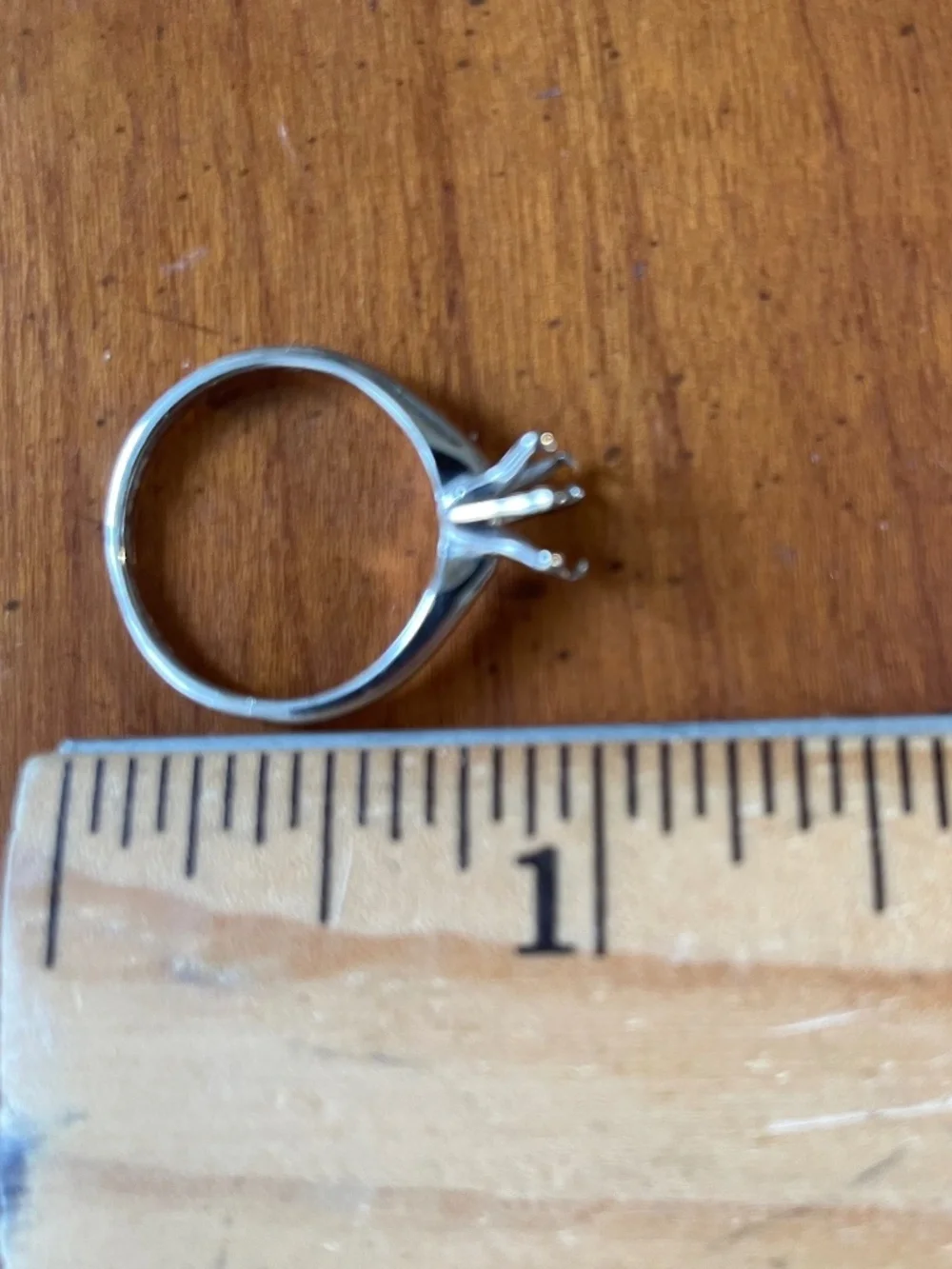 White Gold 6-prong Solitaire Ring Setting / Ring Blank, Size 5.5 - Picture 7 of 9